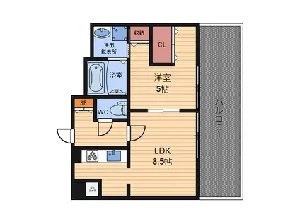 コルテ・ビラージュ(1LDK/5階)の間取り写真