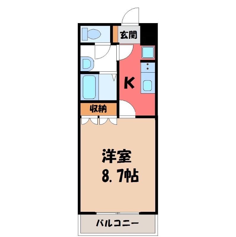 ファーストJUN(1K/1階)の間取り写真