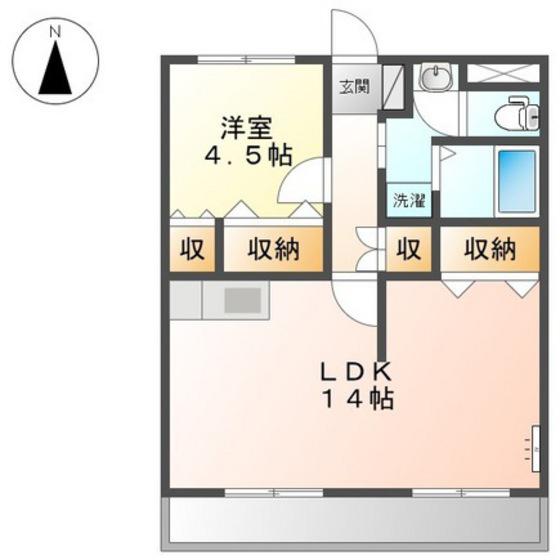 サンライズ2番館(1LDK/1階)の間取り写真