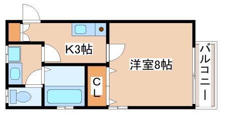 エスポワール(1K/2階)の間取り写真