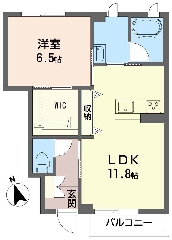 エクラール山田(1LDK/1階)の間取り写真