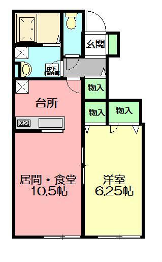 グラン・アレ湘南(1LDK/1階)の間取り写真