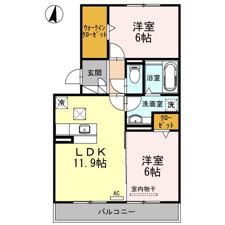 レジェンドA(2LDK/1階)の間取り写真