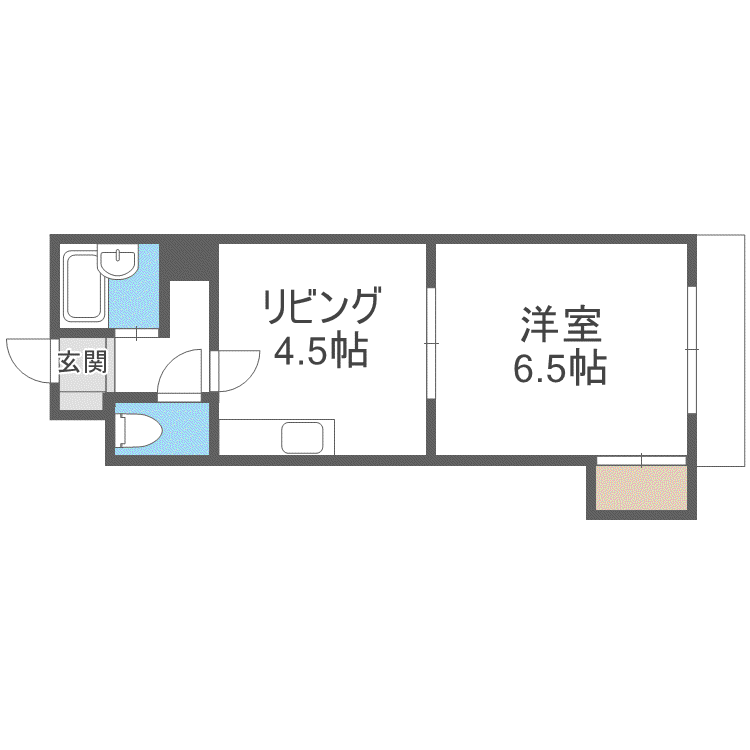 103松井ビル(1DK/7階)の間取り写真