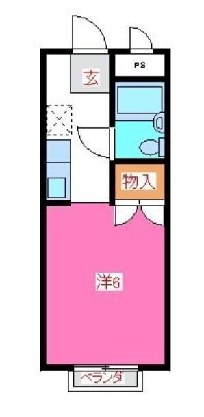 キャビン25(ワンルーム/2階)の間取り写真