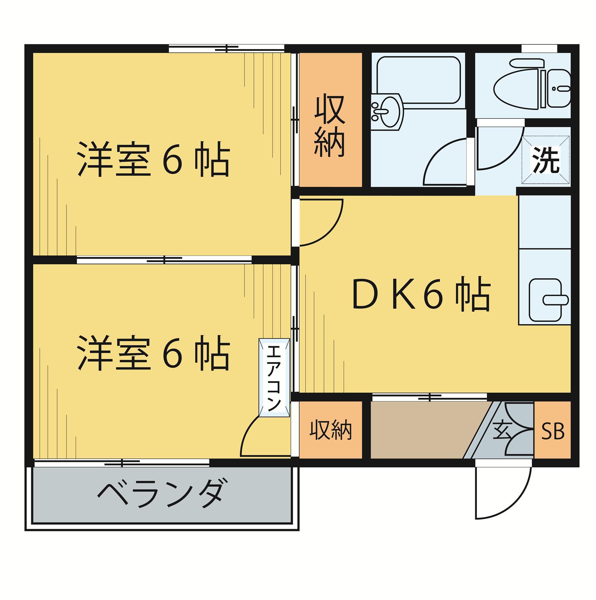 メイゾン青葉(2DK/3階)の間取り写真