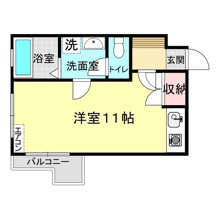 エトワール山の田(ワンルーム/2階)の間取り写真