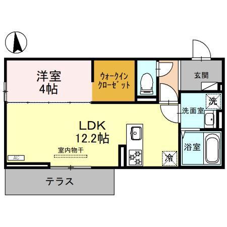 クロッシア住吉町(1LDK/1階)の間取り写真