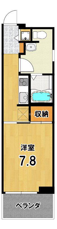 LAFITEKARASUMA(1K/4階)の間取り写真