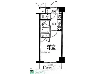 プレールカテリーナ代田橋(1K/4階)の間取り写真