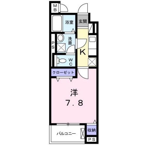 サニーブリーゼ(1K/2階)の間取り写真