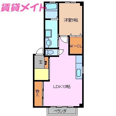 カーサボニート(1LDK/1階)の間取り写真