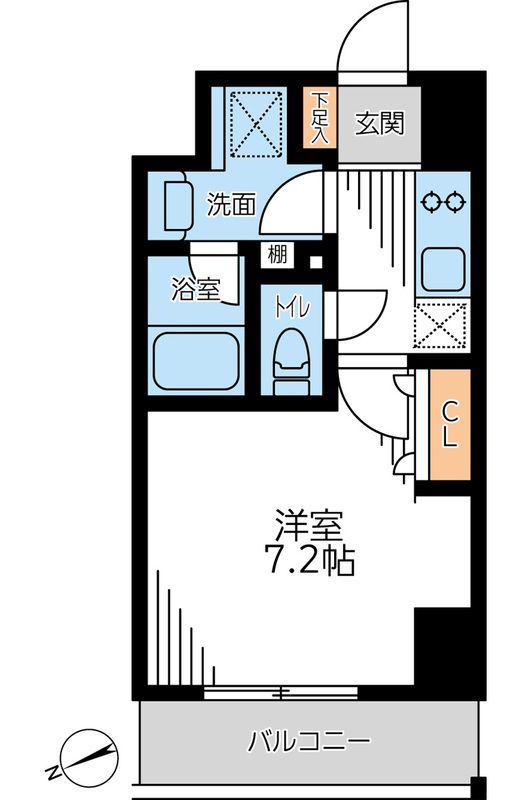 ザ・パーククロス門前仲町(1K/11階)の間取り写真