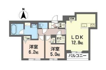 シャーメゾン東小金井(2LDK/2階)の間取り写真