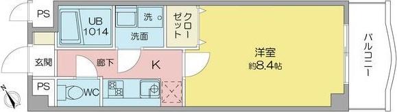 サンアップウェルI(1K/3階)の間取り写真