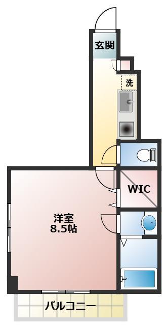 アマービレ国立(1K/3階)の間取り写真