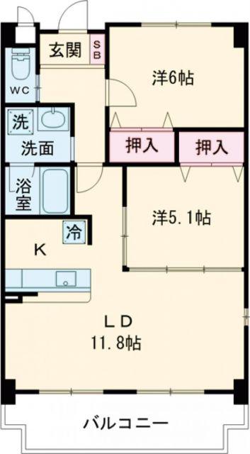 グレイス17(2LDK/3階)の間取り写真
