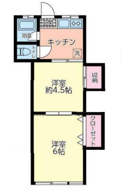 池袋寿荘(2K/1階)の間取り写真