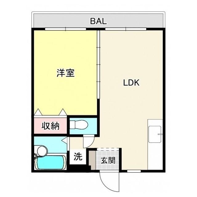 シャン・ド・フルールII(1LDK/2階)の間取り写真