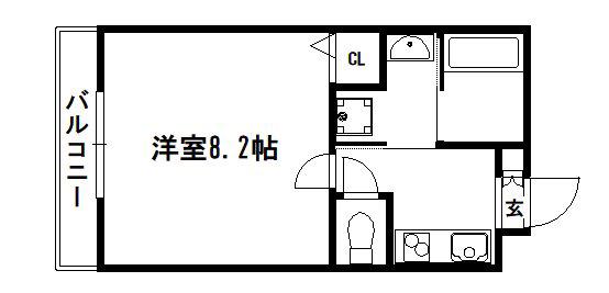 京乃双葉マンション(1K/4階)の間取り写真