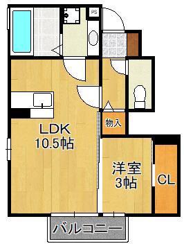 リバーサイドすみのえ(1LDK/1階)の間取り写真
