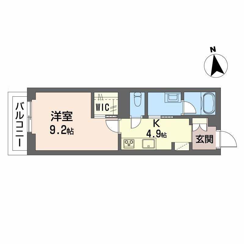 ロッシェ榴岡(1K/3階)の間取り写真