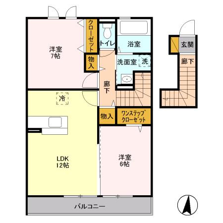 BE-STYLE(2LDK/2階)の間取り写真