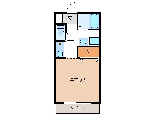 メゾンドRII(1K/1階)の間取り写真