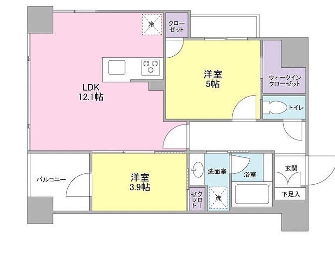 LUPINUS COURT(2LDK/5階)の間取り写真