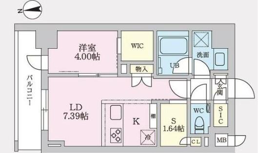 タスキプライムテラス後楽園(1SLDK/2階)の間取り写真