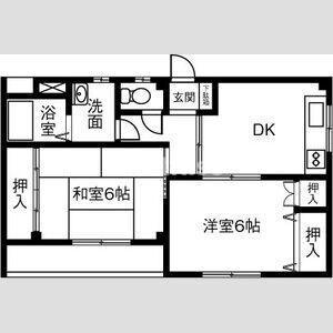シャトル未来(2DK/2階)の間取り写真