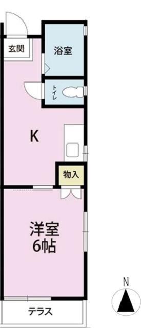 シャンブル北烏山(1K/2階)の間取り写真