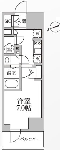 レジディア新御徒町II(1K/5階)の間取り写真