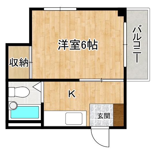 HAYASHIマンション(1K/2階)の間取り写真