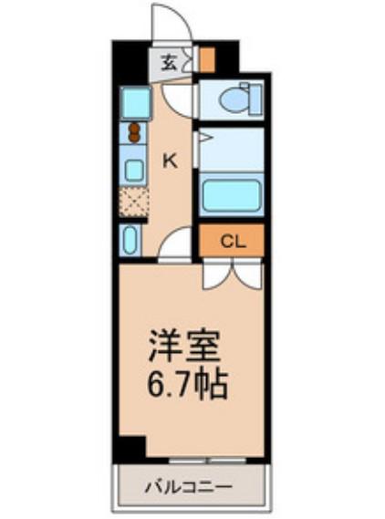 アジリア浦安(1K/5階)の間取り写真