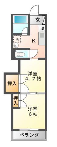 プレステ-ジ金沢(2K/7階)の間取り写真