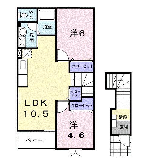 サン・ブリーズ(2LDK/2階)の間取り写真