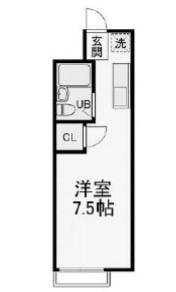 サンハイツ南行徳(ワンルーム/2階)の間取り写真