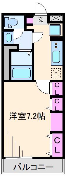 ヴィラ綱島(1K/1階)の間取り写真