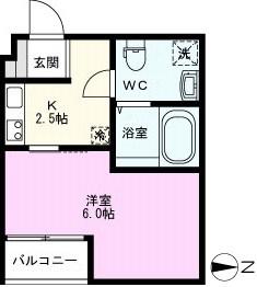 ボヌール蒲生(1K/3階)の間取り写真
