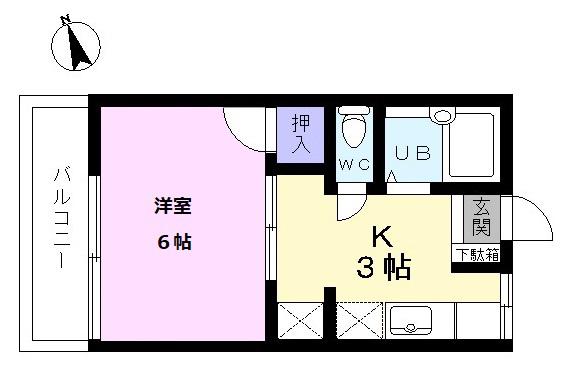シティハイム・千代田(1K/2階)の間取り写真