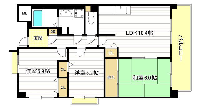 ルミエール(3LDK/3階)の間取り写真