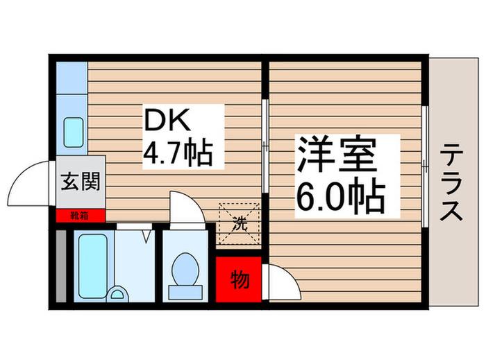 サンモールM(1DK/1階)の間取り写真