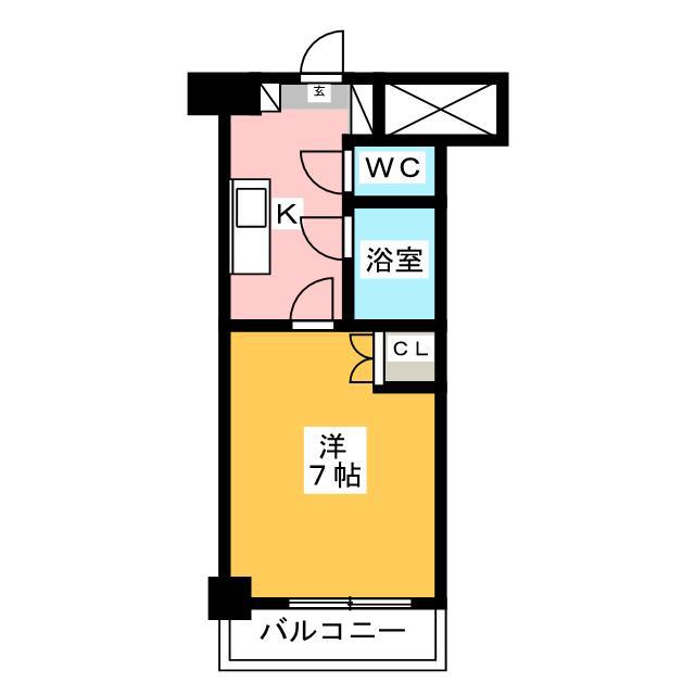 ヴァンヴェール府中(1K/2階)の間取り写真