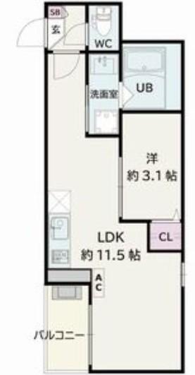 JACK KOSHINVI(1LDK/3階)の間取り写真