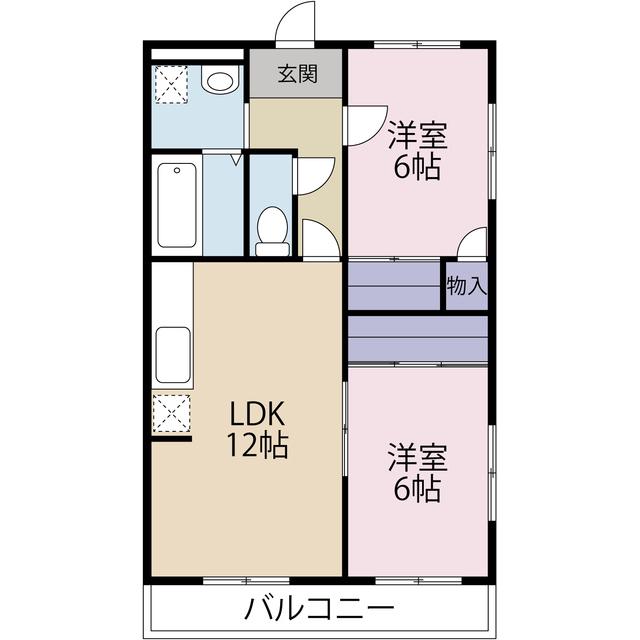 アーバンヒル八王子III(2LDK/3階)の間取り写真