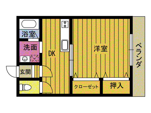 クレメント21(1K/1階)の間取り写真