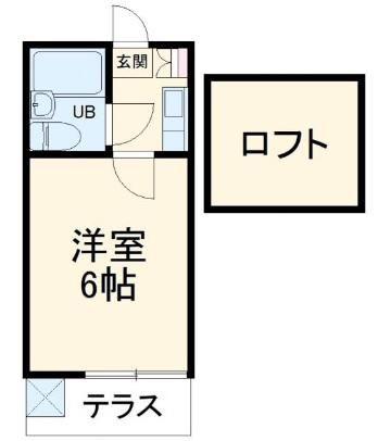 ジュネパレス北習志野第3(1K/2階)の間取り写真