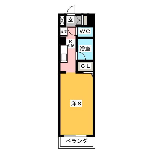 グランフォレスト(ワンルーム/3階)の間取り写真