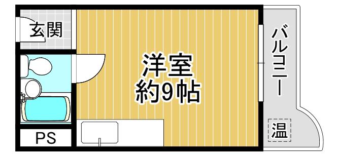 ハイツ富士(ワンルーム/2階)の間取り写真